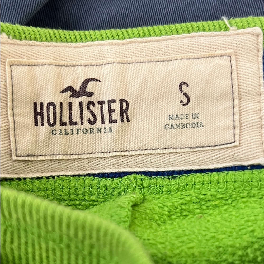 Hollister Lime Green Spell-Out Sweatpants - Size Small - Y2K Style Joggers - Picture 2 of 8